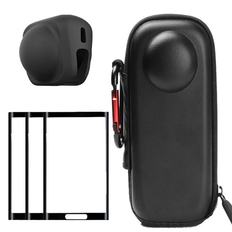 5Pcs Insta360 X5/X4 Accessories Kit - Lens Guards + Storage Bag + Screen Protector Film Anti-scratch