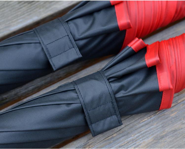 Men's Large Black Golf Umbrella with Long Handle – Customizable High-End Business Gift