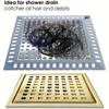 Square Shower Drain Strainers Stainless Steel Hair Catcher Filter Anti-blocking Strainer  Bathroom