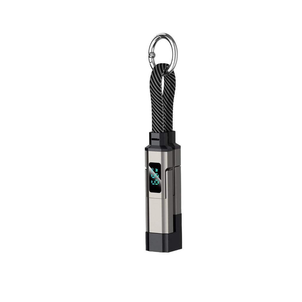 Cross-Border 4-in-1 Super Fast Charging Keychain Cable for Huawei & Apple with Zinc Alloy Logo