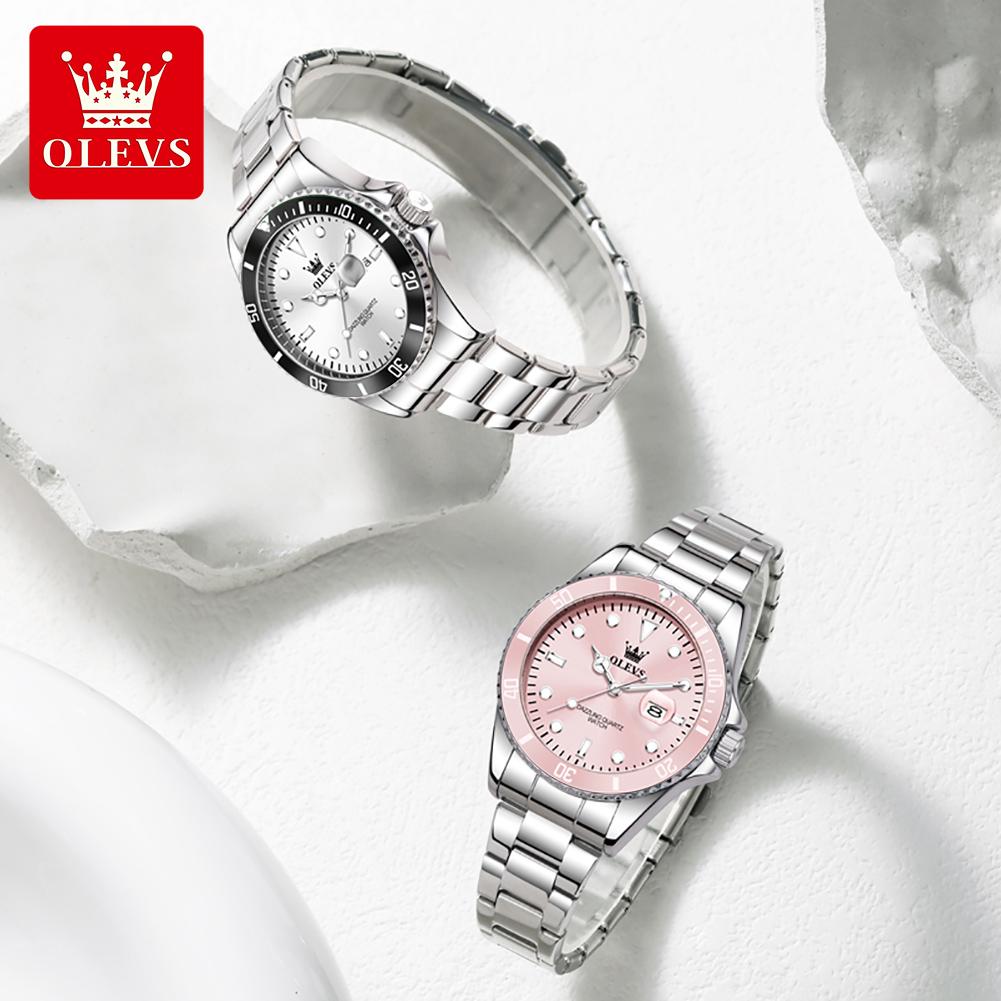 OLEVS Orologio da Donna Classico Orologio da Donna Automatico con Data Acciaio Inossidabile Impermeabile Luminoso Orologio al Quarzo per Donne