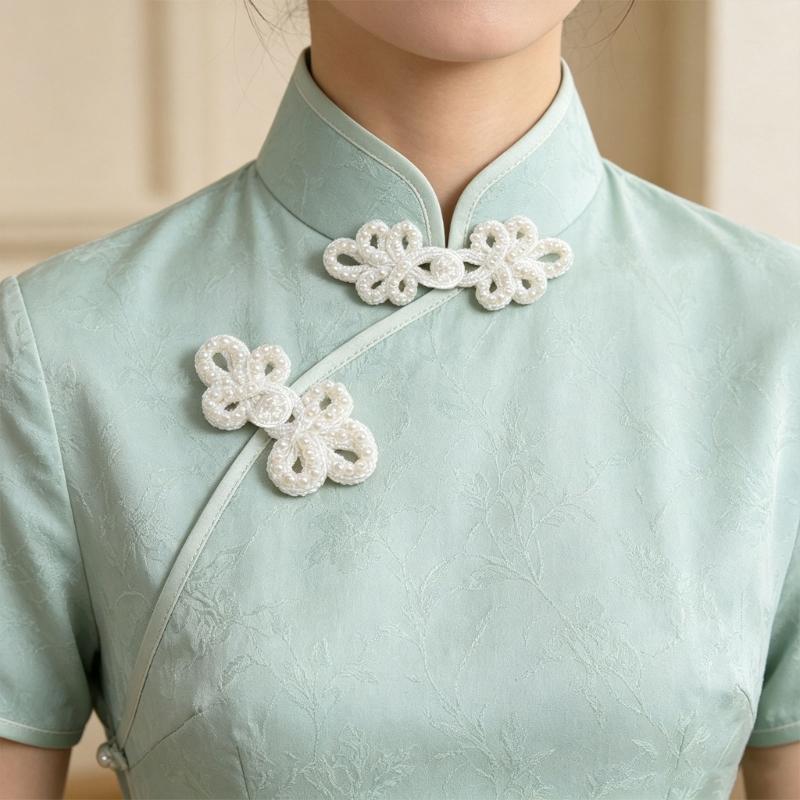 Five-Lobed Flower Button Decorative Cheongsam Button Fasteners for Traditional Chinese Garment Sewing Embellishments