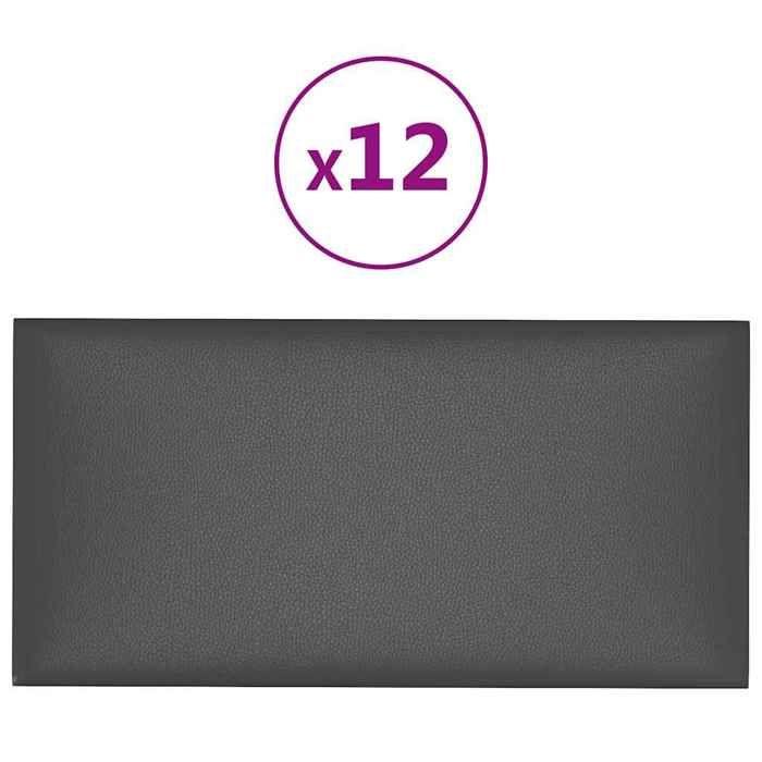VidaXL Wall Panels 12 Pcs Grey 30x15 Cm Faux Leather 0.54 M² 343774