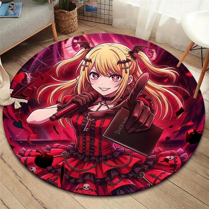 Death Note Round Area Rug Carpet Rug For Living Room Bedroom Sofa Playroom Decor Nonslip Floor Mat