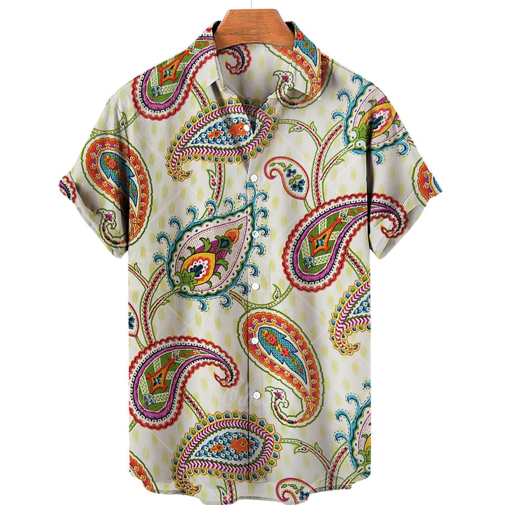 Fashion Short Sleeve Hawaiian Men's Shirts Summer Casual Tops Beach Party Vacation Shirts Outdoor Men's and Women's Shirt