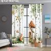 2pcs   Curtain Cloth  print Forest Fox Mushroom Versatile Fabric (without rod) Gifts Perfect for Living Room & Office Decor