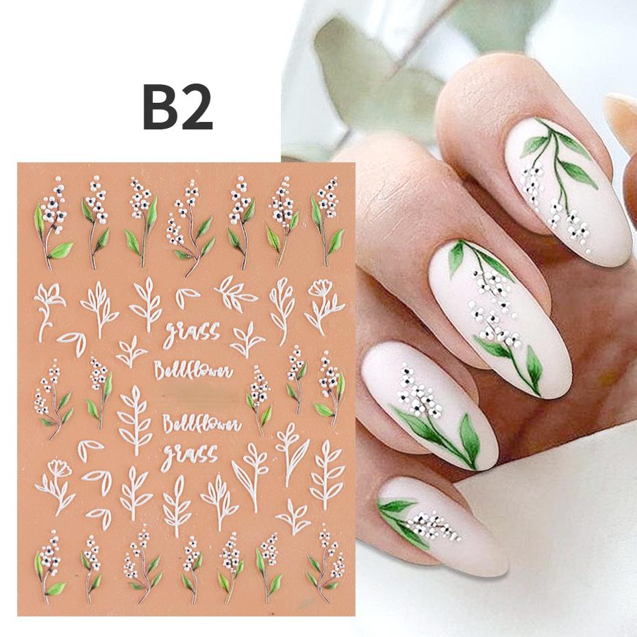Nail Art 5D Three-dimensional Stickers Ins Summer Fresh Camellia Pink Flower Embossed Nail Stickers