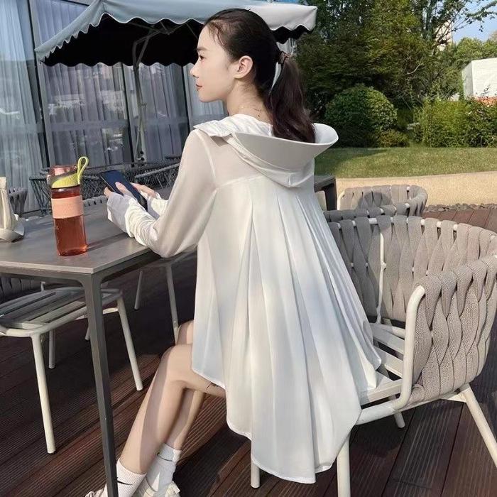 2024 Women's Summer Mid-Length Ice Silk UV Protection Breathable Coat