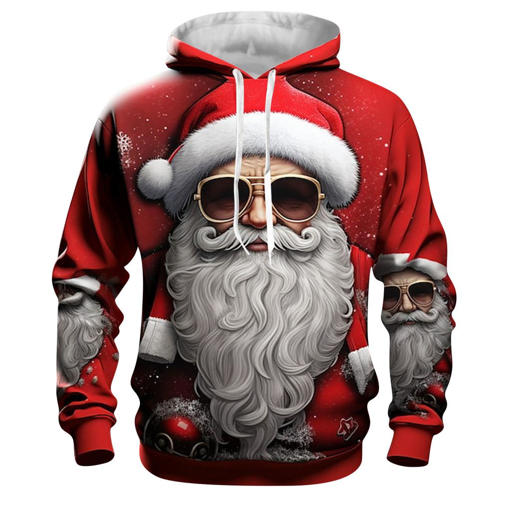 Felpe di Natale Babbo Natale Stampa 3D Uomo Donna Felpe con Cappuccio Oversize Harajuku Pullover Tuta Cappotto Abbigliamento Uomo