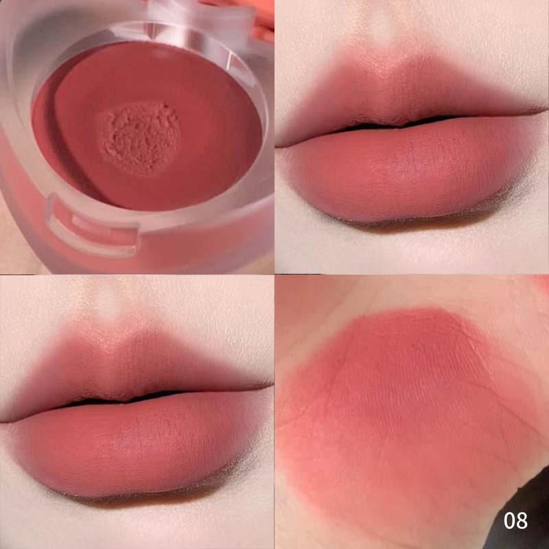 HERORANGE Aftermath Honey Lip and Cheek Mud Matte Soft Mist Dual-Use Lip Tint Cream Blush Long Lasting Velvet Makeup with Brush