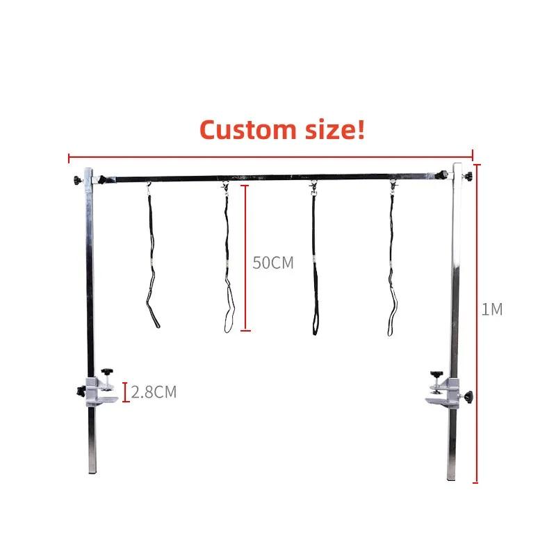 Rameno pro péči o domácí mazlíčky se svorkou Pevná nerezová konstrukce pro 100~120cm kosmetický stůl Podpora pro koupání psů a koček, úpravu srsti
