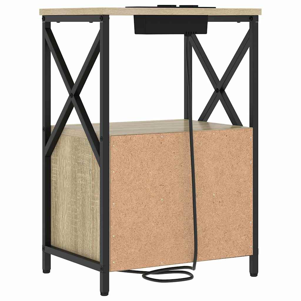 Nightstand Set 2 pcs Sonoma Oak Finish 40 x 31 x 60 cm Engineered Wood