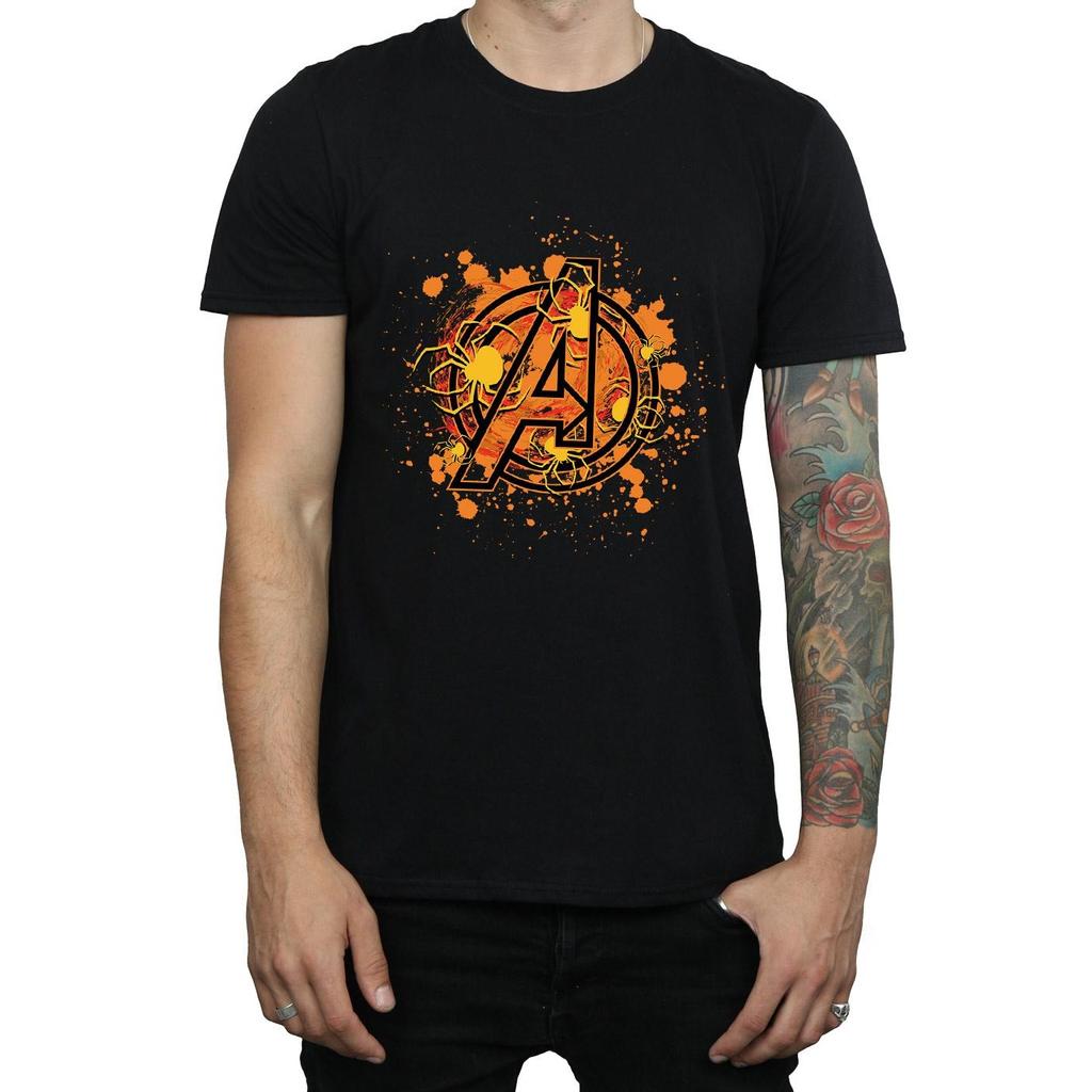 Marvel Mens Avengers Assemble Halloween Spider Logo T-Shirt