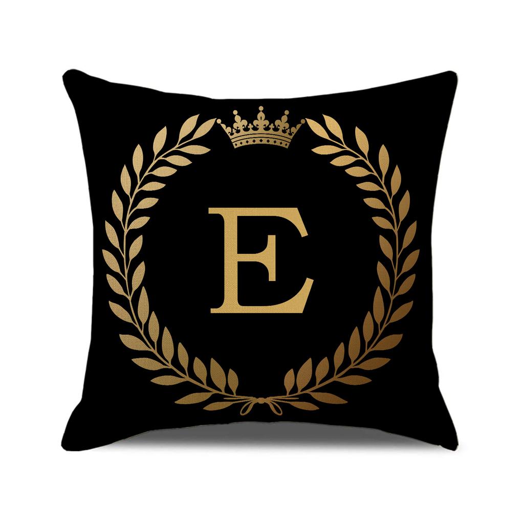 Valentine's Day Black Gold LOVE Letter Pillow Cover Home Decor Sofa Cushion Linen Printed Cushion