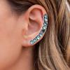 Swiss Blue Quartz Gemstone Women's Unisex Silver Jewelry Climber Earring 2.5''
