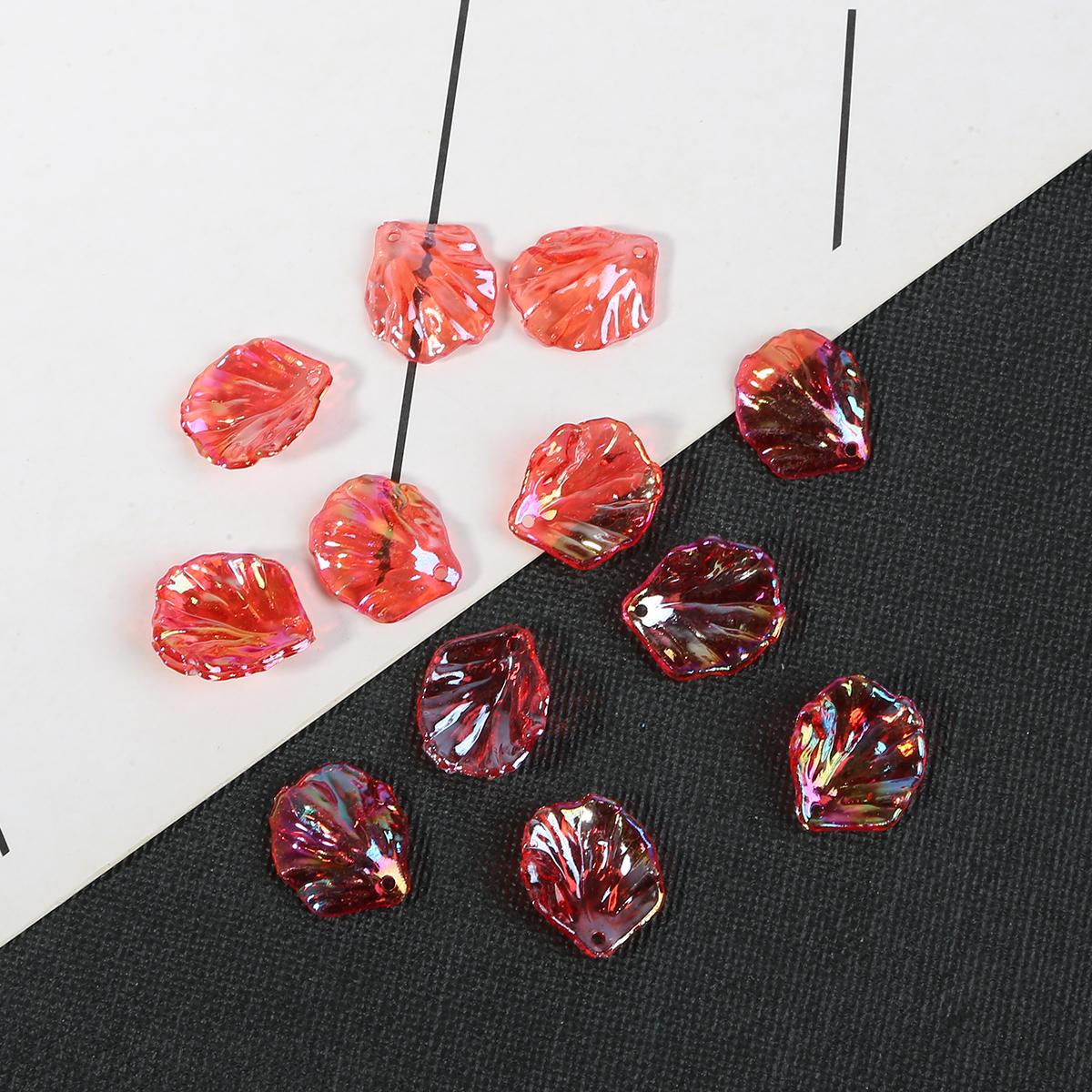 

20 шт., АБС-акрил, имитация ракушки, кулон с лепестками пиона, подвесные бусины для изготовления ювелирных изделий, антикварные аксессуары для заколки для волос 15×17mm красный