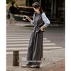 Shangjing Women's Casual Faux Two-Piece Shirt & Wide-Leg Pants Set