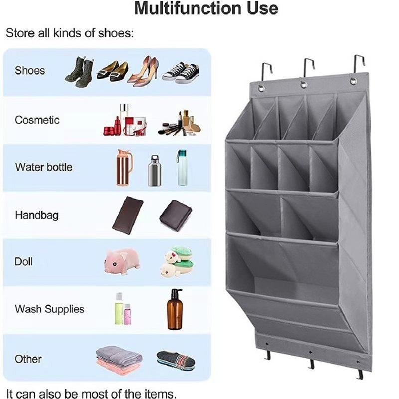 Multi-pockets Wall Storage Bag Large Over Door Hanging Shoe Organiser Behind Doors With 4 Metal Hooks Shoes Rack Storage Bags