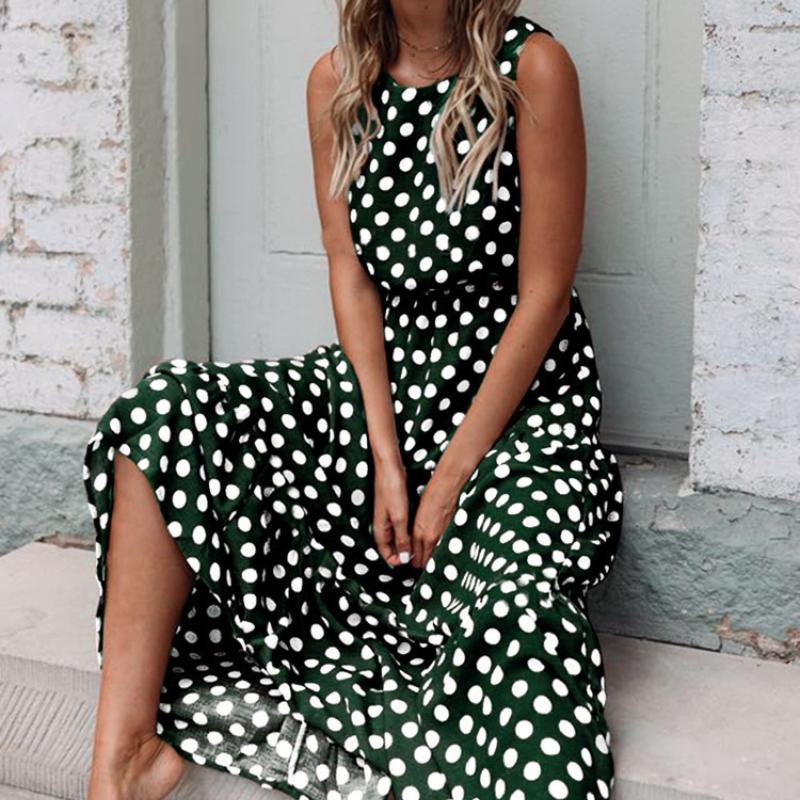 Dámská móda Léto Jaro Jednobarevný potisk Ležérní šaty bez rukávů s výstřihem do O s vysokým pasem