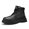 Fashion Men's Lace-Up High Top Shoes Genuine Leather Casual Shoes for Man Retro Motorcycle Boots Fashion Walking Boots Male Ankle Botas