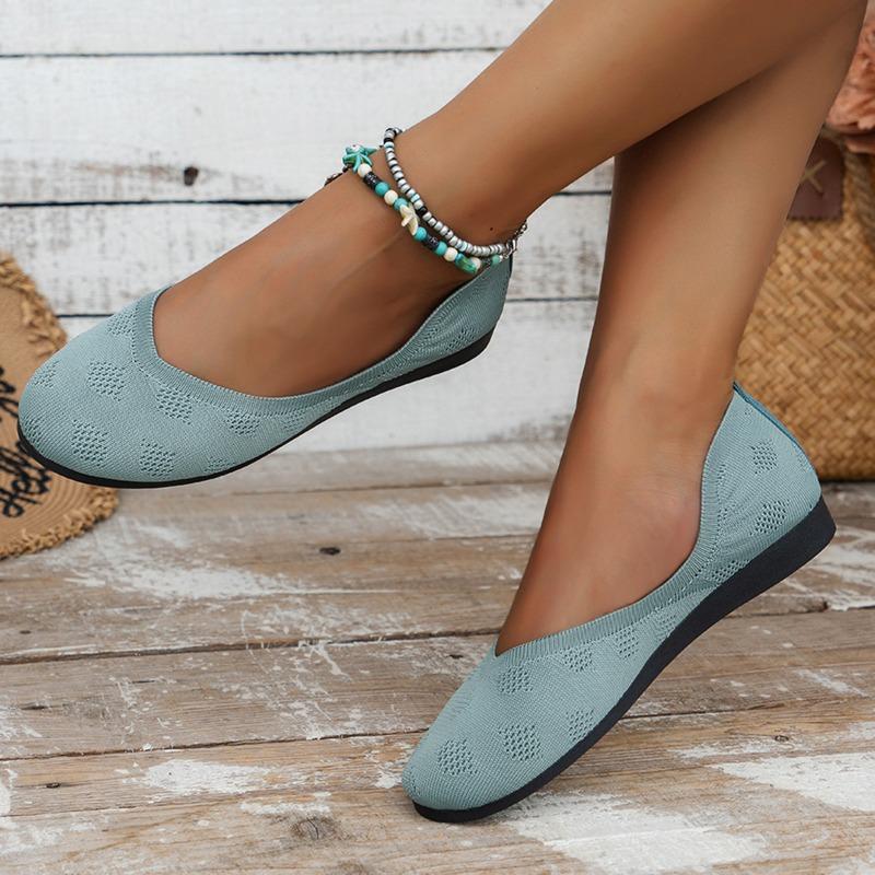 Summer New European and American Foreign Trade Large Size Round Head Flat Sole Single Shoes Women's Shallow Mouth Doudou Shoes Casual Shoes