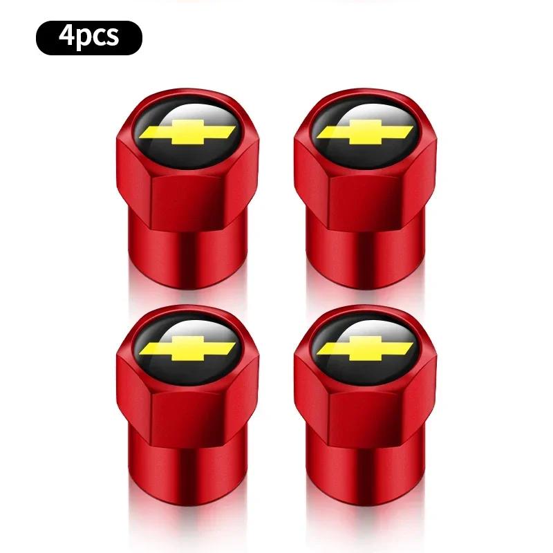 4 stk Metall Bilhjul Dekk Luftventilhetter Stilkdeksler For Chevrolet Trax Cruze Malibu Camaro Cavalier Equinox Orlando Tilbehør