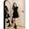 French Hepburn style black temperament dress children's summer new small slim skirt