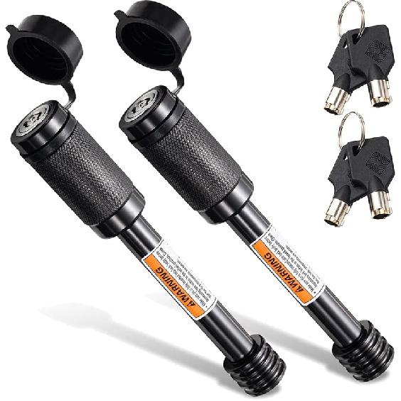 CZC AUTO Hitch Receiver Pin Lock, Trailer Receiver Lock With 5/8" Pin For Class III IV 2" And 2-1/2" Receiver, For Hitch Bike Rack Tray Ball Tow Rope