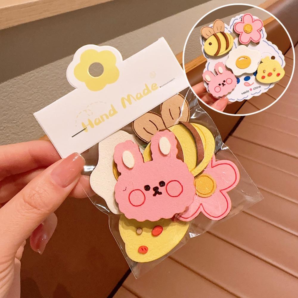5Pcs/Set Cute Cartoon Hair Clip Not Hurt Hair Reusable Headwear Bangs Clips Gifts
