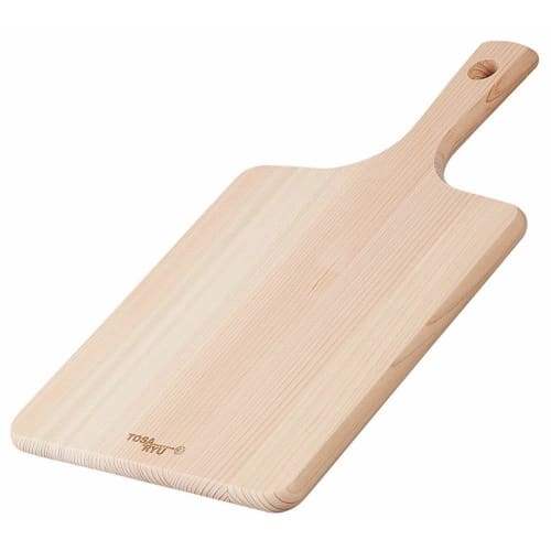 

Tosa Ryu Cutting Board with Grip, Medium, Shimanto Hinoki (Japanese Cypress), Excellent Water Drainage and Water Repellency, 360 x 200 x 15mm, Made in