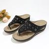 Fashion Vintage Metal Rivet Decoration Flip Flops Women 2025 Summer Soft Sole Wedge Heels Slippers Bohemia Beach Sandals Plus Size 43