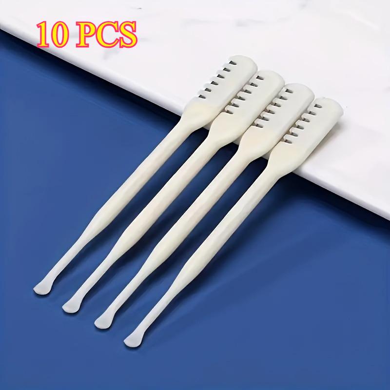 

10-piece Manual Nose Hair Trimmer, 360° Rotating Dual Blades, Battery-free, Easy to Clean, Plastic Material