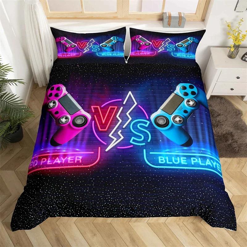 

Пододеяльник для видеоигры King, игровой комплект постельного белья Single для мальчиков и девочек, подростков, игровой чехол из микрофибры для игр EU Single(135x200cm)