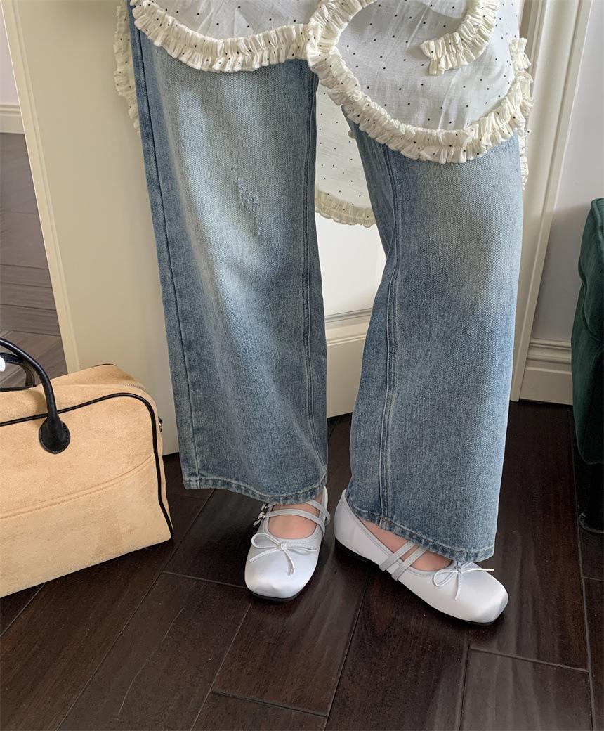 

Ballet French Mary Jane single shoes women s summer 2025 new shallow bow grandma shoes 39 светло-синий