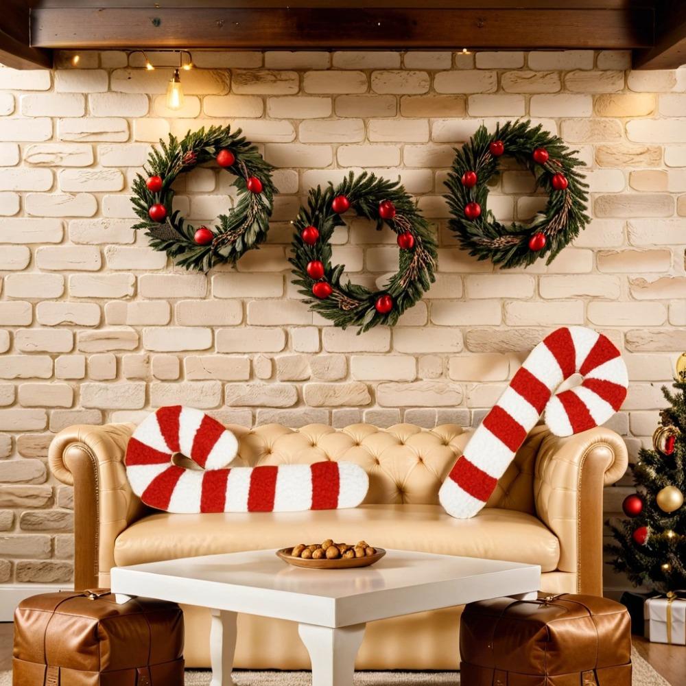 New Candy Cane Pillow 3D Candy Plush Pillow Pillow Creative Christmas Decoration Decorative Candy Pillow Chair Cushion