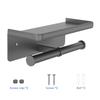 Suport dublu pentru hârtie igienică Montare pe perete în baie Dispenser pentru șervețele de hârtie Organizer raft pentru role de prosop de baie Aliaj de aluminiu