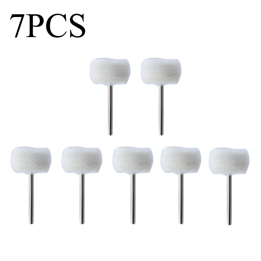 1-10Pcs 3mm Shank Cotton Thread Polishing mini Brush Felt Grinding Sanding Head Abrasive Buffing Wheel for Dremel Dril Jade