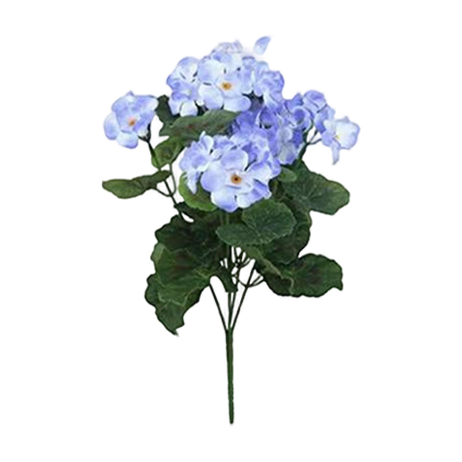 Красные искусственные цветы яблони и герани, на одном стебле One Size синий