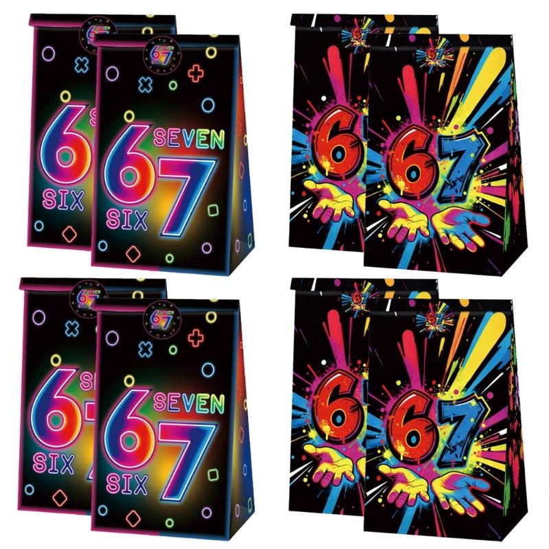 Stylish Birthday Party Gift Bag Including Food Bags And Decorative Stickers Parties Decoration Supplies