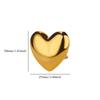 Cute Heart Chunky Stainless Steel Rings for Women Gold Open Adjustable Vintage Wedding Ring Aesthetic Jewelry Accessories