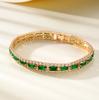 Three rows of tennis chain bracelet men's and women's fashion full of diamond green zircon bracelet jewelry