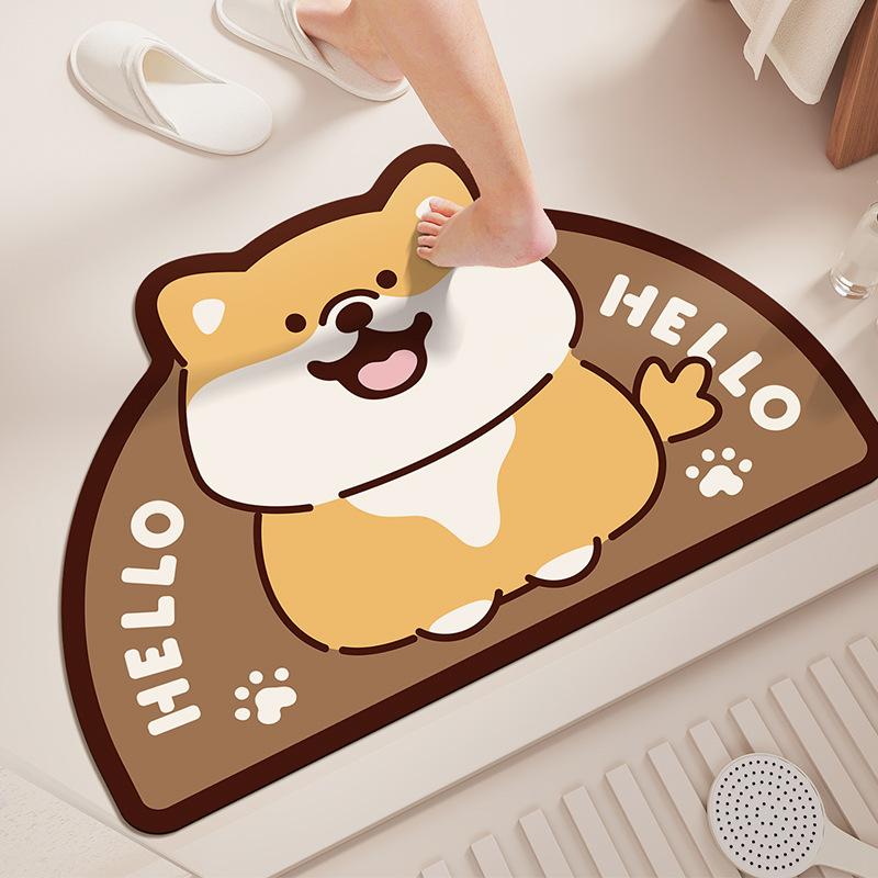 Cartoon Cute Bathroom Pad Home Diatom Mud Rug Moisture-wicking Dirty Quick Good Dry Foot Mat Toilet Door Non-slip Mat
