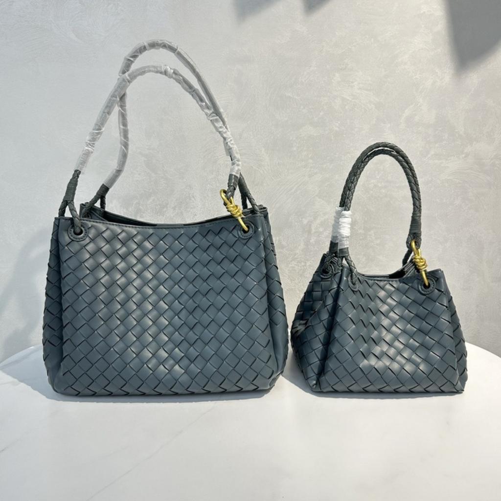 2025 New leather women's bag fashion classic woven bag butterfly buckle parachute shoulder oblique span bag