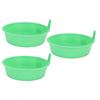 3 Pcs Feed Pan Thickened PP Plastic Round Livestock Feeder Bucket with Handle for Chicken Duck Goose