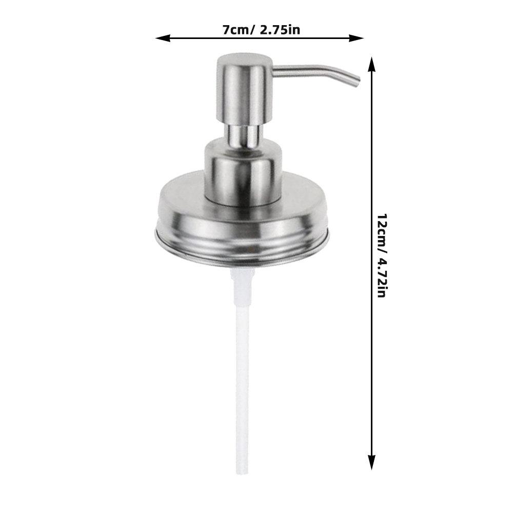 

2Pcs Stainless Steel Dispenser Pump Replacement Lids Mason Jar Cover Lotion Pump for Kitchen Bathroom Laundry Room Soap