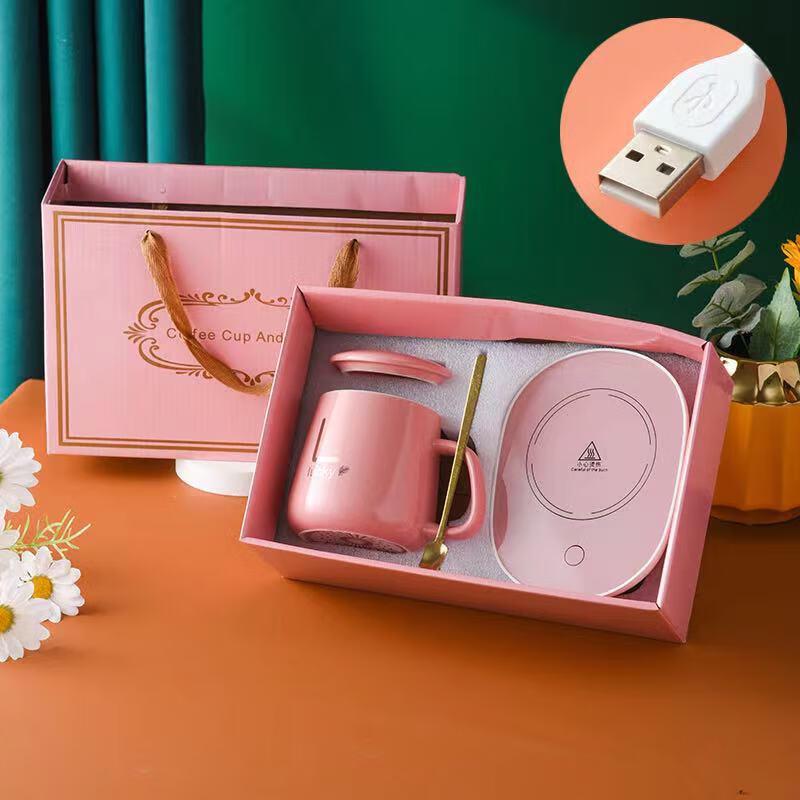 Jingxin Ceramic 55°C Smart Heated Mug Gift Set