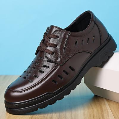 Leather Sandals Summer Business Genuine Leather Men's Shoes Soft Leather Soft Bottom Hollow Breathable Non-slip Casual Leather Shoes