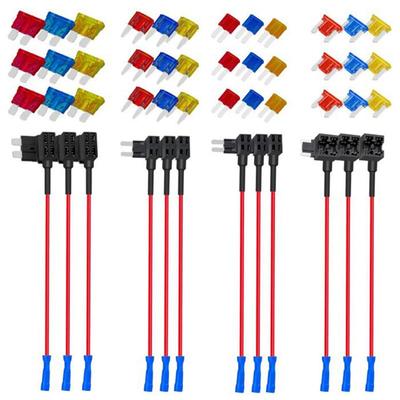 2Pcs 12V Fuse Holder Add-A-Circuit Tap Adapter Micro2 Mini Small Standard Atm Auto Fuse With