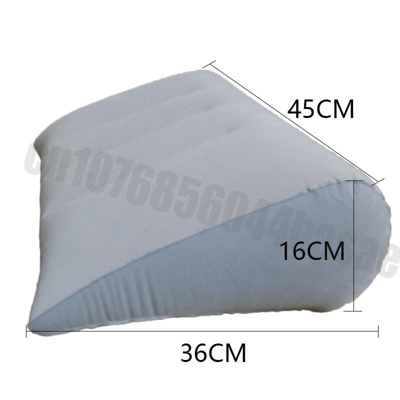 Inflatable PVC Flocking Pillow Wedge Love Pillow Triangle Foldable Master Cushion Labor-saving Sitting Camping Pillow Furniture