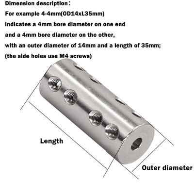 1pcs Long Rigid Coupling Bore 4/5/6/6.35/7/8/10mm 45# Steel Motor Shaft Connecting Connection Coupler for 3D Printers Motor